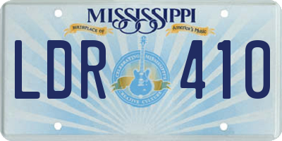 MS license plate LDR410