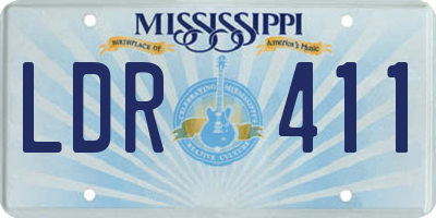 MS license plate LDR411
