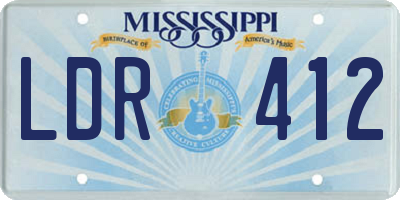MS license plate LDR412