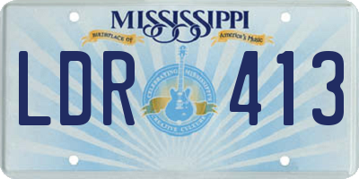 MS license plate LDR413