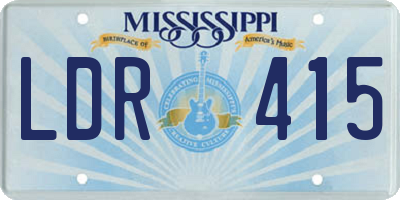 MS license plate LDR415