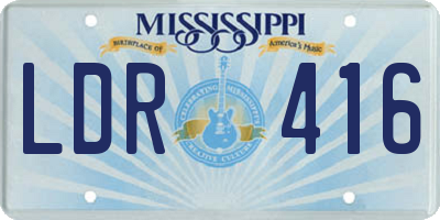 MS license plate LDR416
