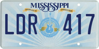 MS license plate LDR417