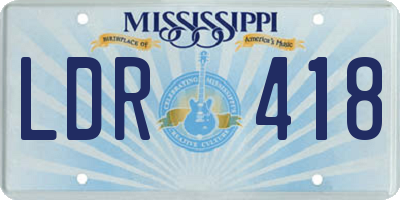 MS license plate LDR418