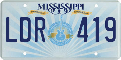 MS license plate LDR419
