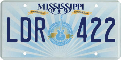 MS license plate LDR422