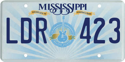 MS license plate LDR423