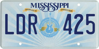 MS license plate LDR425