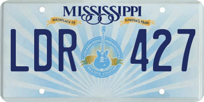 MS license plate LDR427