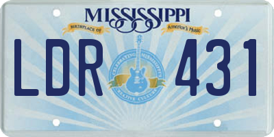 MS license plate LDR431