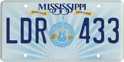 MS license plate LDR433