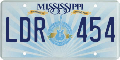 MS license plate LDR454