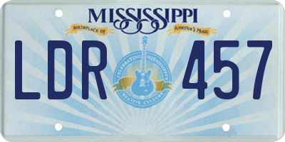 MS license plate LDR457