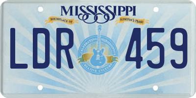 MS license plate LDR459
