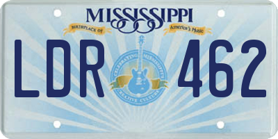MS license plate LDR462