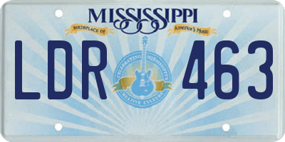 MS license plate LDR463