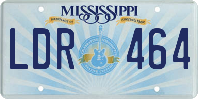 MS license plate LDR464