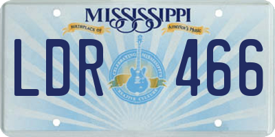 MS license plate LDR466