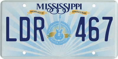MS license plate LDR467