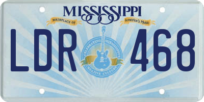 MS license plate LDR468