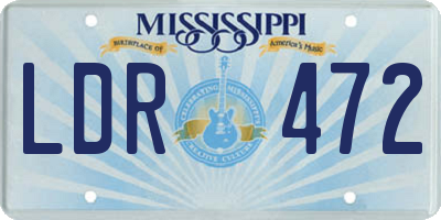 MS license plate LDR472