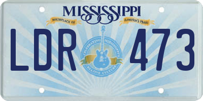 MS license plate LDR473