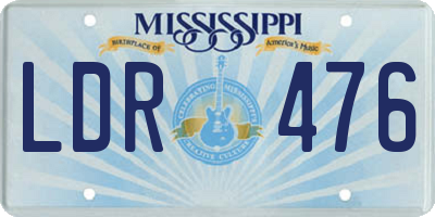 MS license plate LDR476