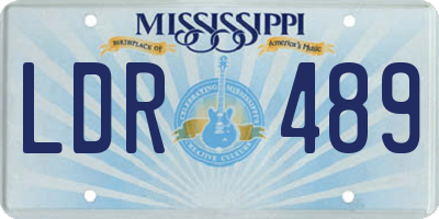MS license plate LDR489
