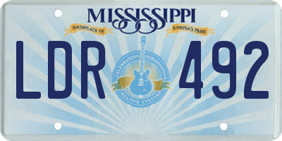 MS license plate LDR492