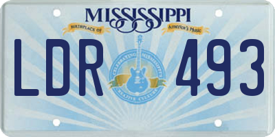 MS license plate LDR493