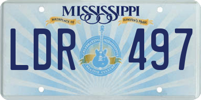 MS license plate LDR497