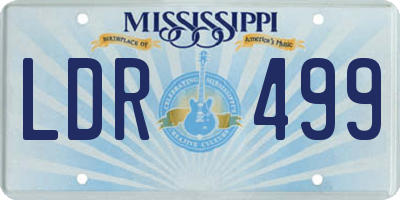 MS license plate LDR499