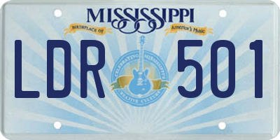 MS license plate LDR501