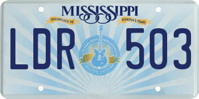 MS license plate LDR503
