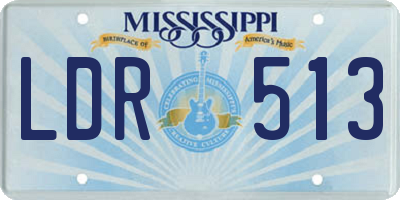 MS license plate LDR513