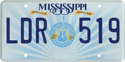 MS license plate LDR519