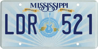 MS license plate LDR521