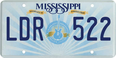 MS license plate LDR522
