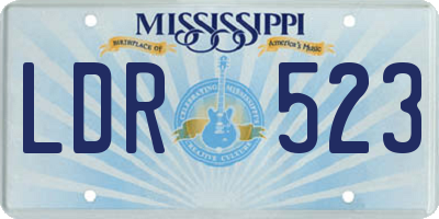 MS license plate LDR523