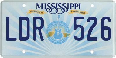 MS license plate LDR526