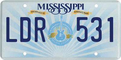 MS license plate LDR531