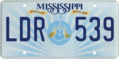 MS license plate LDR539