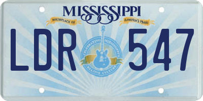 MS license plate LDR547
