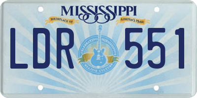 MS license plate LDR551