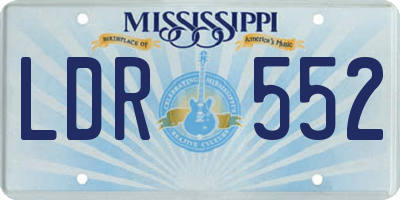 MS license plate LDR552