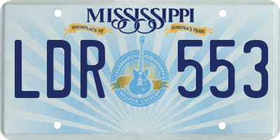 MS license plate LDR553