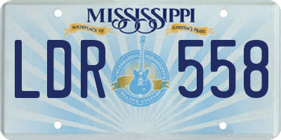 MS license plate LDR558