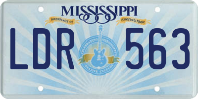 MS license plate LDR563
