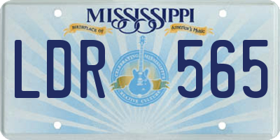 MS license plate LDR565