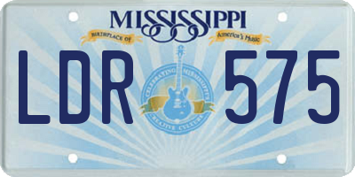 MS license plate LDR575
